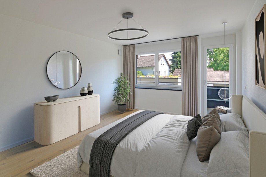 Schlafen visualisiert Erdgeschosswohnung Kempten