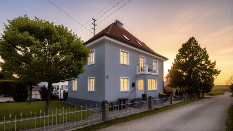 Ansicht Kammlach Einfamilienhaus Stilvoll wohnen in Oberkammlach - Kleine Villa mit Geschichte und besonderem Flair - Gro�er Garten, 4 Garagen