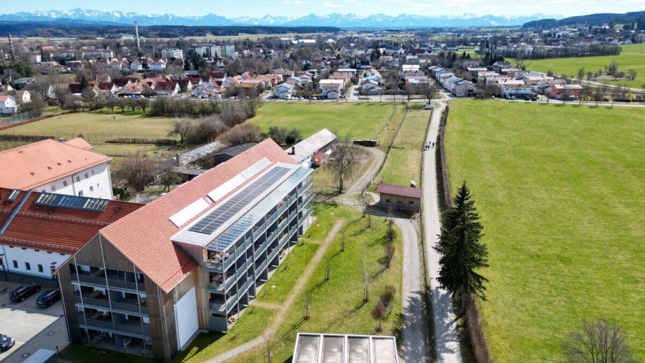 Luftbild, Blick in die Berge Erdgeschosswohnung Kaufbeuren