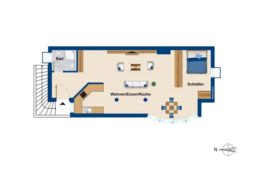 Grundriss Souterrainwohnung Ottobeuren