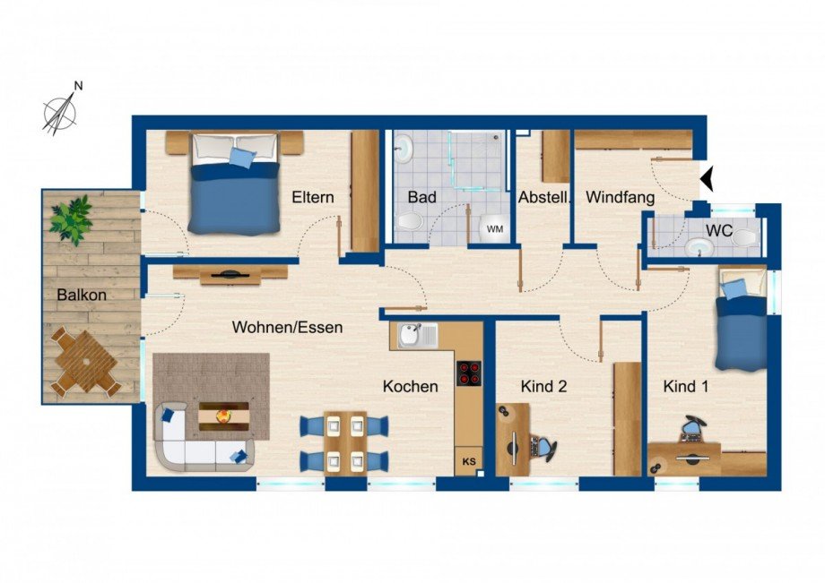 Grundriss WE 4 Etagenwohnung Kempten / Lenzfried