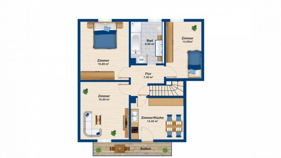 Grundriss Obergeschoss Zweifamilienhaus Wiggensbach