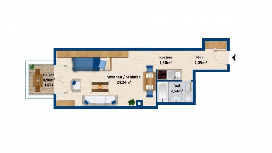 Grundriss 2. OG Etagenwohnung Kempten