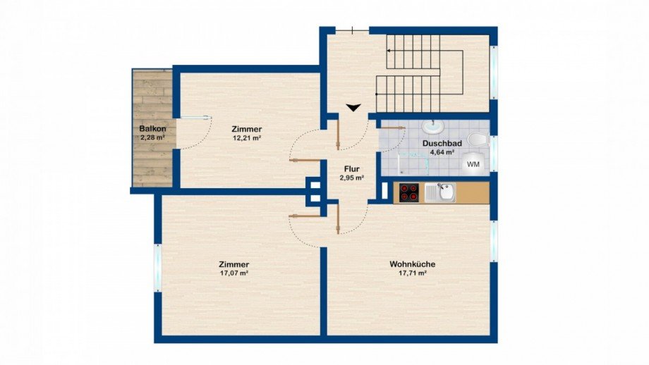 Grundriss 2. OG Etagenwohnung Kempten
