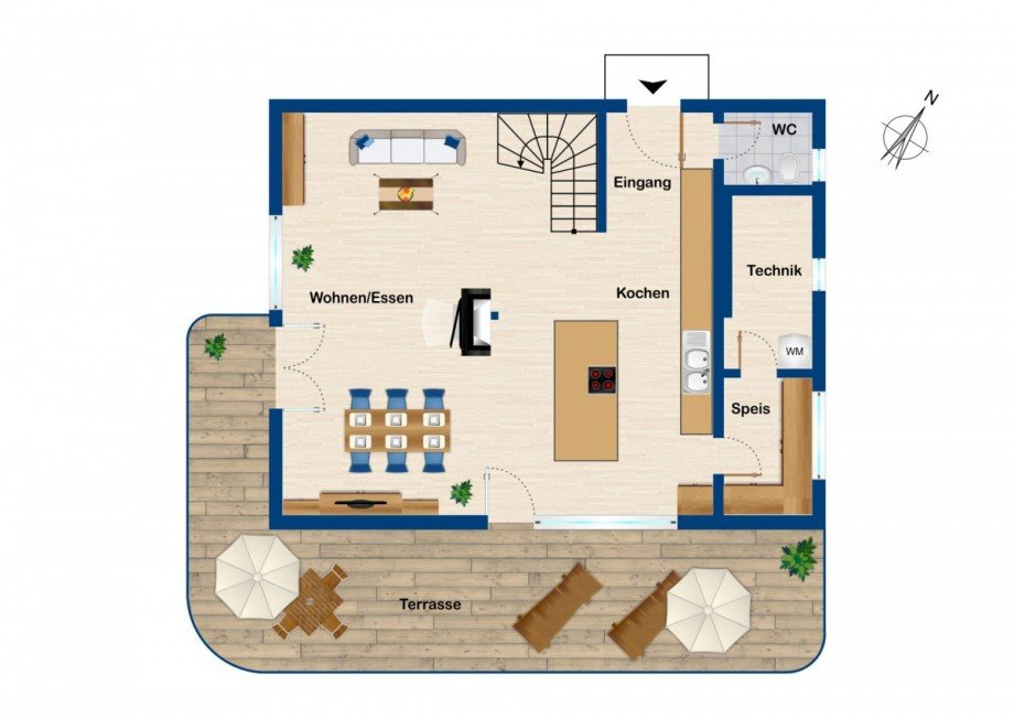 Grundriss EG Einfamilienhaus Erkheim / Schlegelsberg