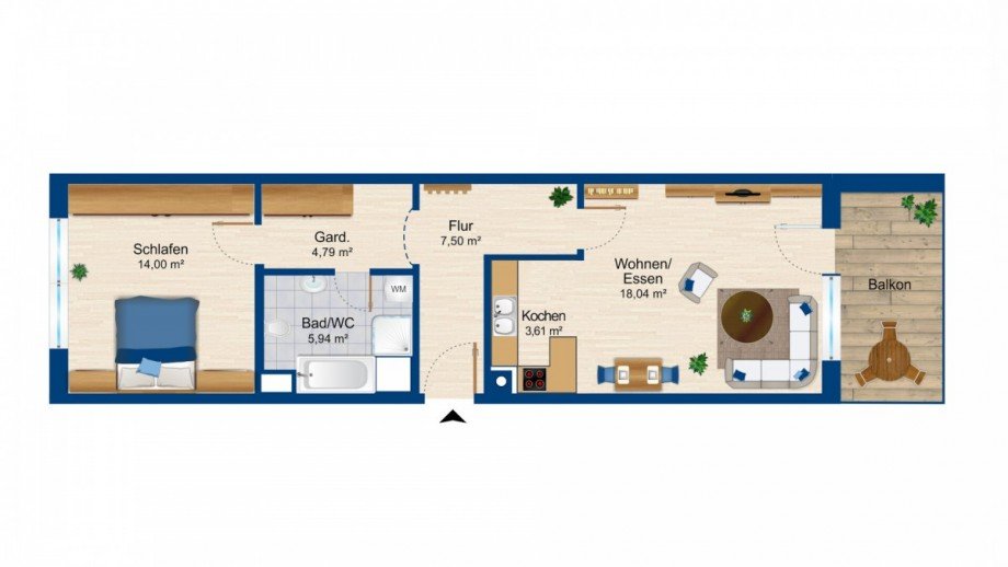 Grundriss 1. Obergeschoss Etagenwohnung Kempten
