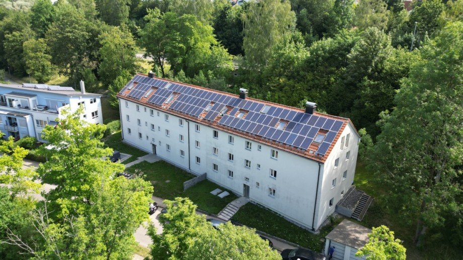 Luftbild Ansicht von Westen Etagenwohnung Kempten