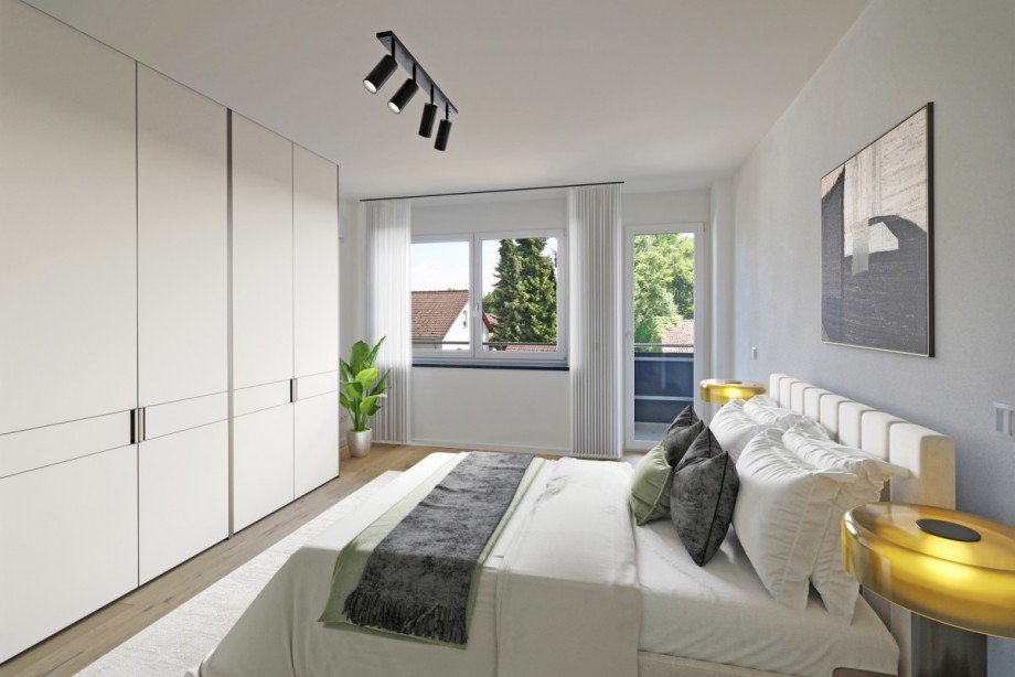 Schlafen visualisiert mit KI Etagenwohnung Kempten