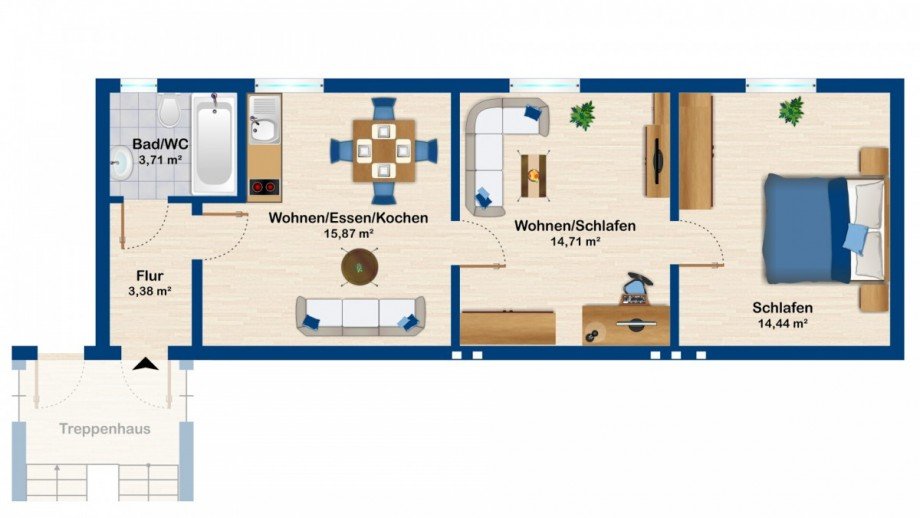 Grundriss Whg. 5 (1. OG) Etagenwohnung Kempten