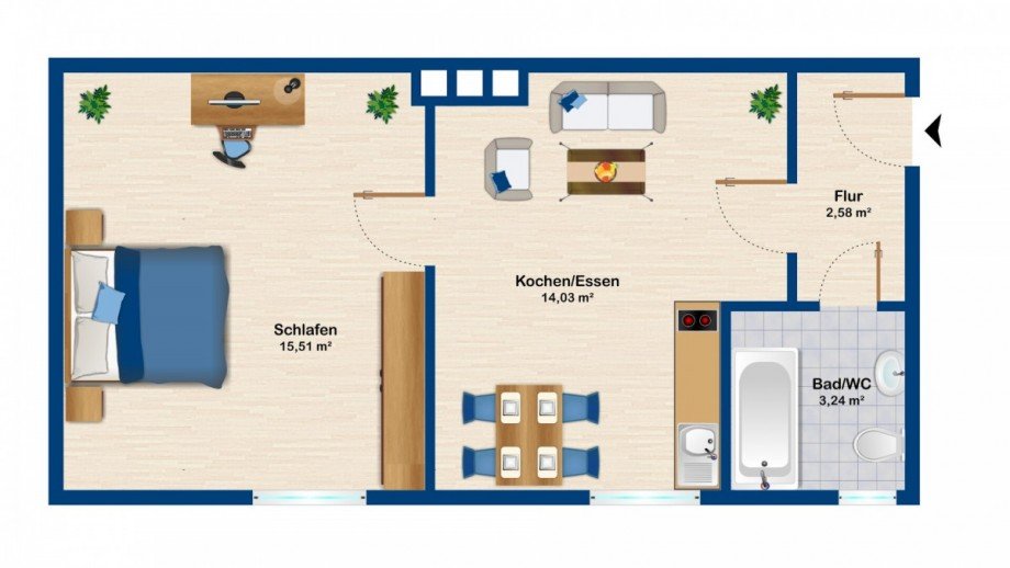 Grundriss Wohnung 01 Erdgeschosswohnung Kempten