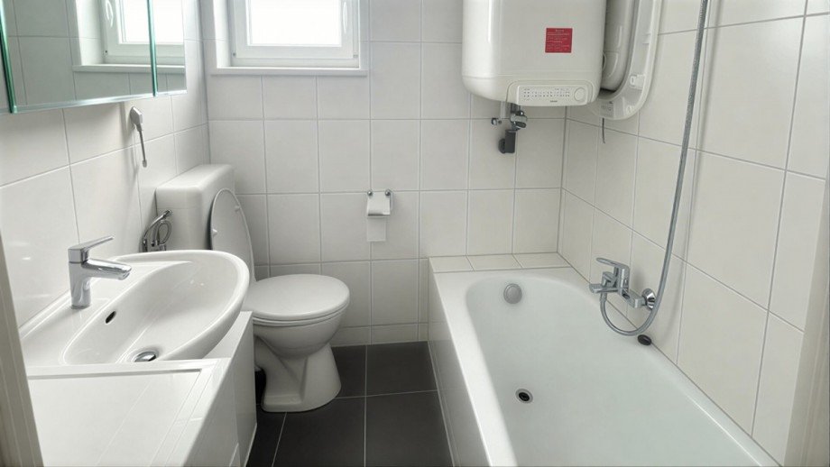 Tageslichtbad mit Wanne Etagenwohnung Kempten
