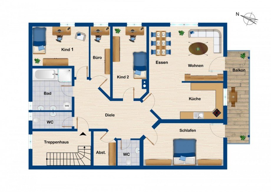 Grundriss Etagenwohnung Oy-Mittelberg / Haslach